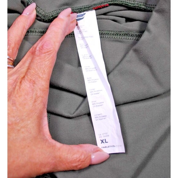 Fabletics Boost PowerHold High-Waisted 7/8 Olive Green/Pink Leggings XL - Picture 5 of 7